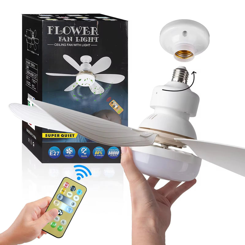 Flower™ supervaikne ventilaatroga LED-valgustus puldiga