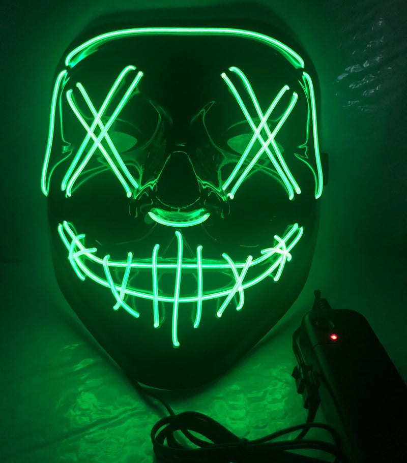 Led Mask Halloween Party Masque Masquerade Masks Neon Maske Light Glow In The Dark Mascara Horror Maska Glowing Masker Purge