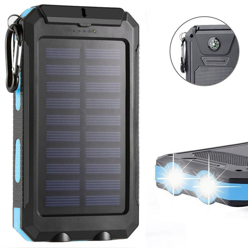 SolarPower™ 20 000mAh päikesepatarei ja LED-tuledega võimas akupank