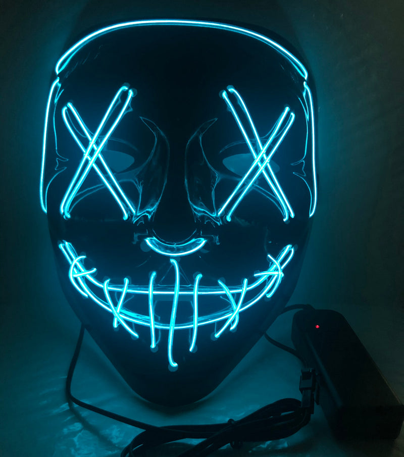 Led Mask Halloween Party Masque Masquerade Masks Neon Maske Light Glow In The Dark Mascara Horror Maska Glowing Masker Purge