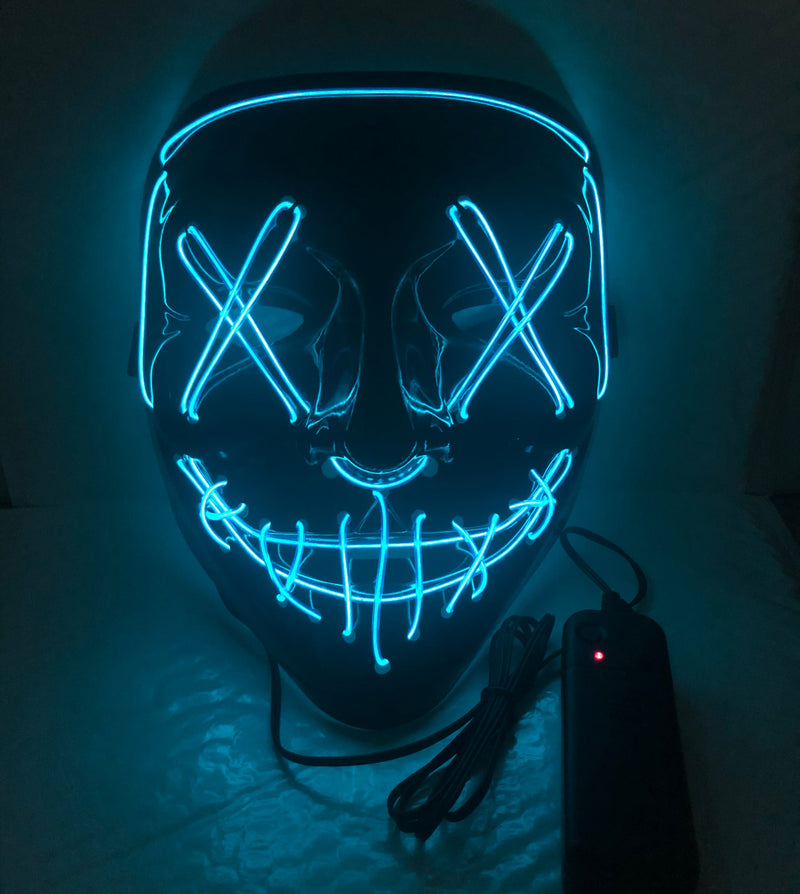 Led Mask Halloween Party Masque Masquerade Masks Neon Maske Light Glow In The Dark Mascara Horror Maska Glowing Masker Purge