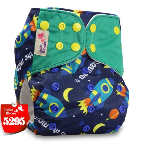 [Littles&Bloomz]2021 Washable Reusable Cloth Diaper Ecological Adjustable Real Pocket Nappy Fit 0-2year 3-15kg Baby Insert