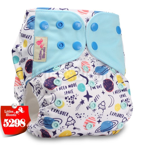 [Littles&Bloomz]2021 Washable Reusable Cloth Diaper Ecological Adjustable Real Pocket Nappy Fit 0-2year 3-15kg Baby Insert