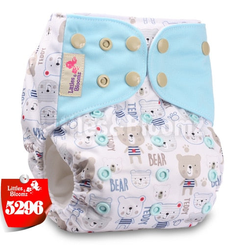 [Littles&Bloomz]2021 Washable Reusable Cloth Diaper Ecological Adjustable Real Pocket Nappy Fit 0-2year 3-15kg Baby Insert