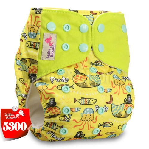 [Littles&Bloomz]2021 Washable Reusable Cloth Diaper Ecological Adjustable Real Pocket Nappy Fit 0-2year 3-15kg Baby Insert