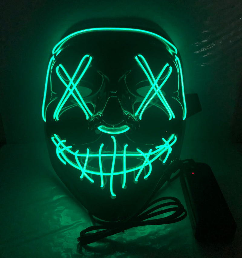 Led Mask Halloween Party Masque Masquerade Masks Neon Maske Light Glow In The Dark Mascara Horror Maska Glowing Masker Purge