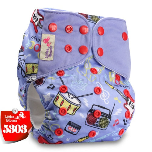 [Littles&Bloomz]2021 Washable Reusable Cloth Diaper Ecological Adjustable Real Pocket Nappy Fit 0-2year 3-15kg Baby Insert