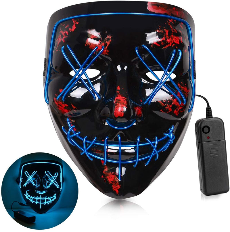 Led Mask Halloween Party Masque Masquerade Masks Neon Maske Light Glow In The Dark Mascara Horror Maska Glowing Masker Purge