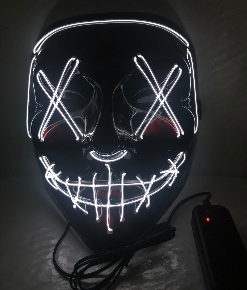 Led Mask Halloween Party Masque Masquerade Masks Neon Maske Light Glow In The Dark Mascara Horror Maska Glowing Masker Purge